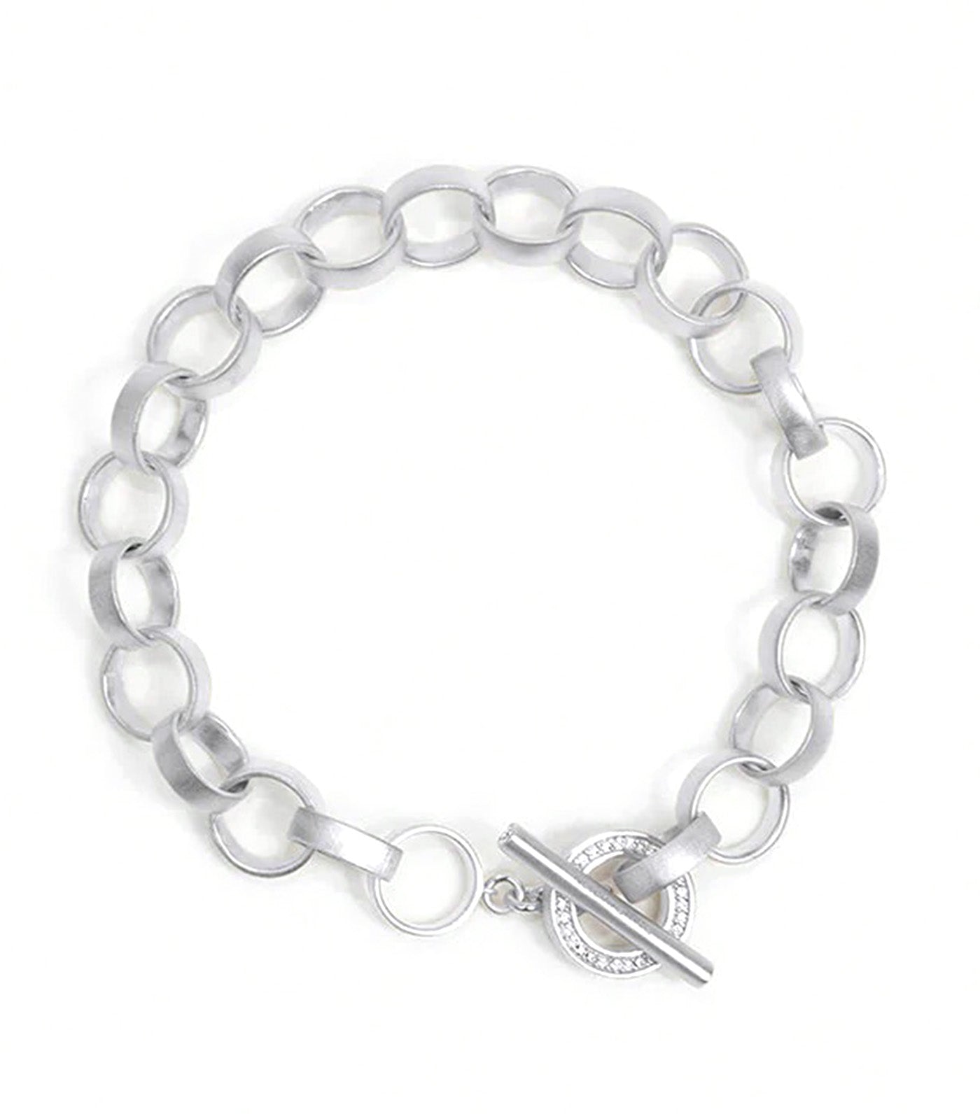 Petit Pavé Statement Chain Bracelet Silver