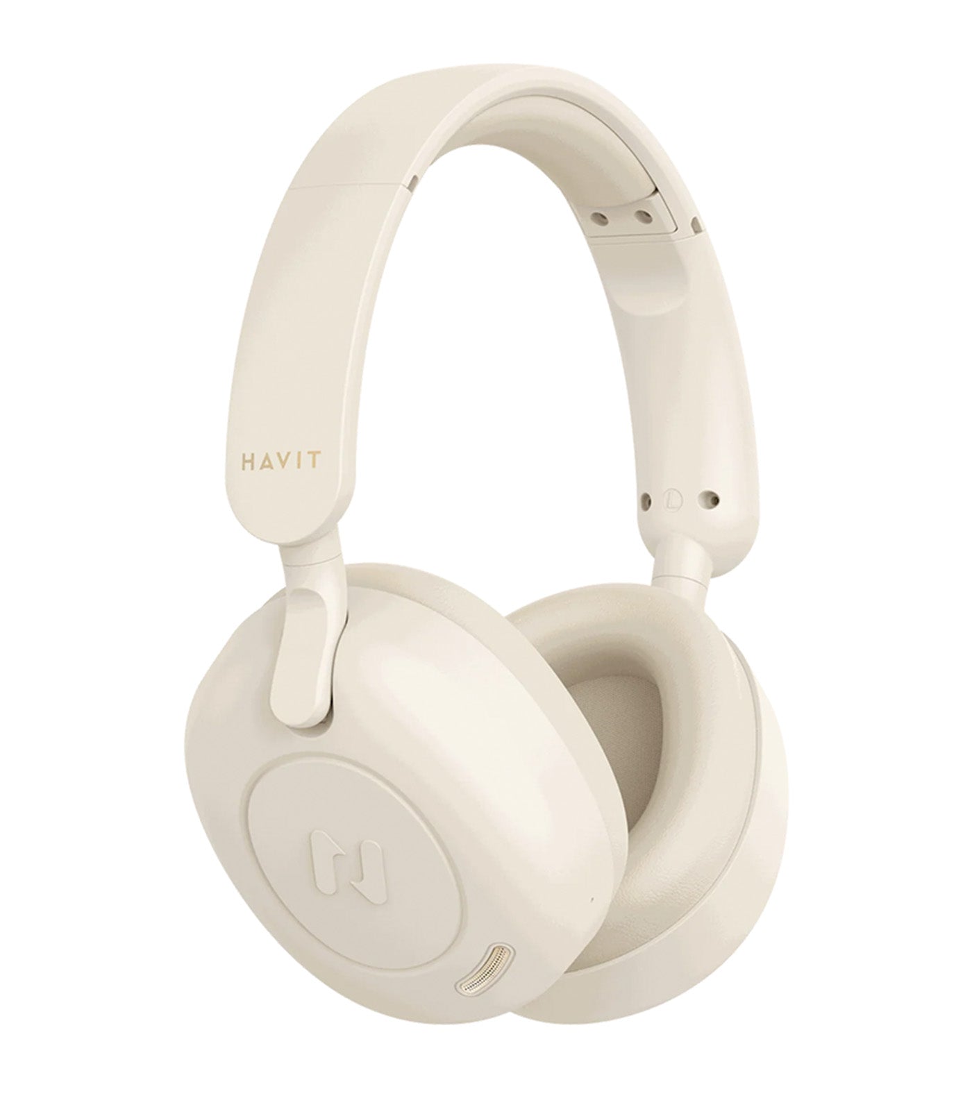 Hybrid Active Noise Cancelling Wireless Headphones Beige