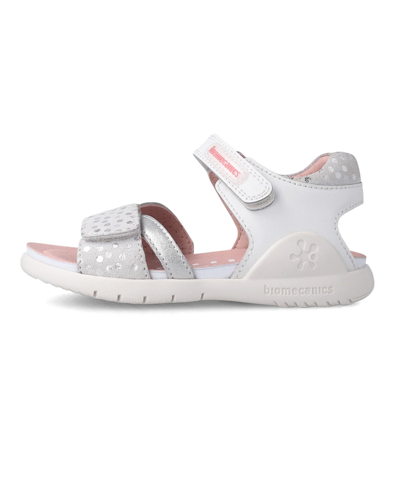 Metallic Sandal for Girls Silver White