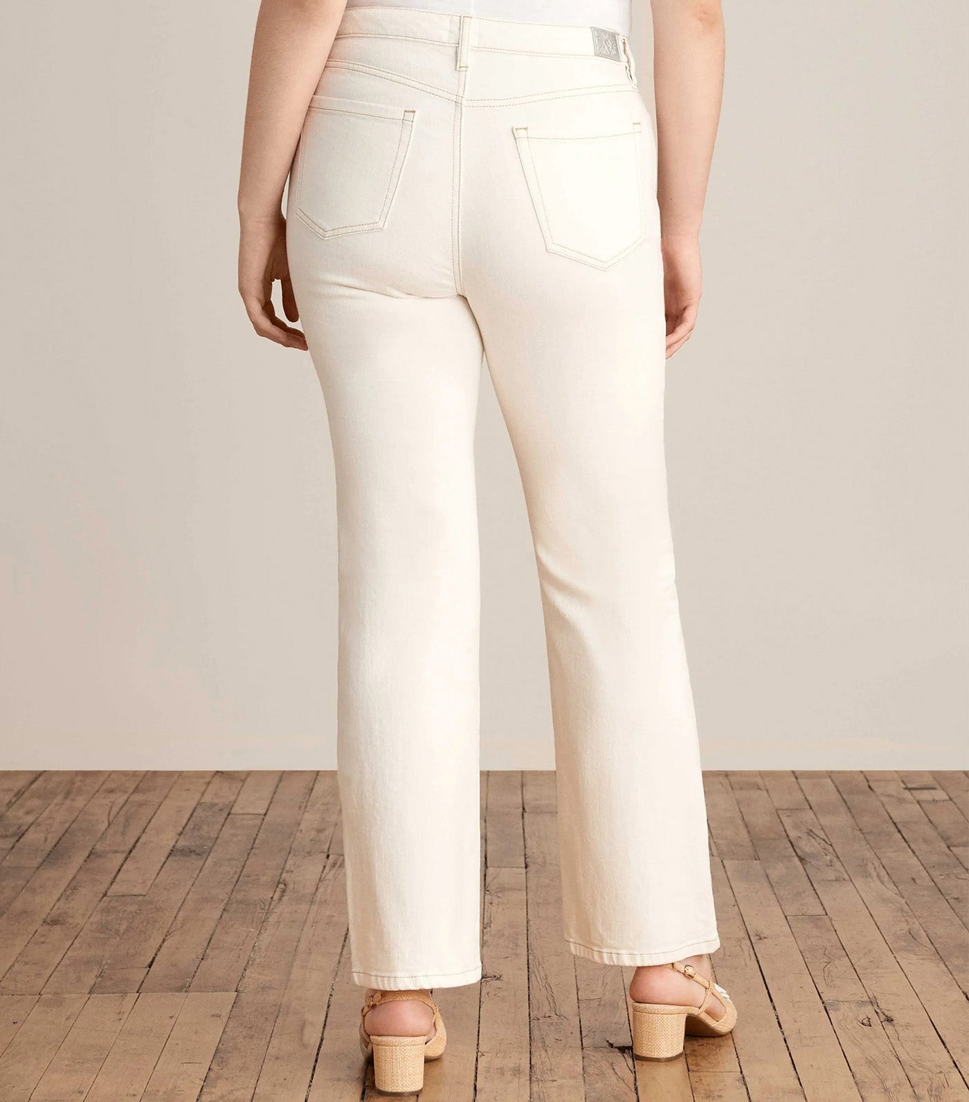 High Rise Boot Cut Jeans Soft White