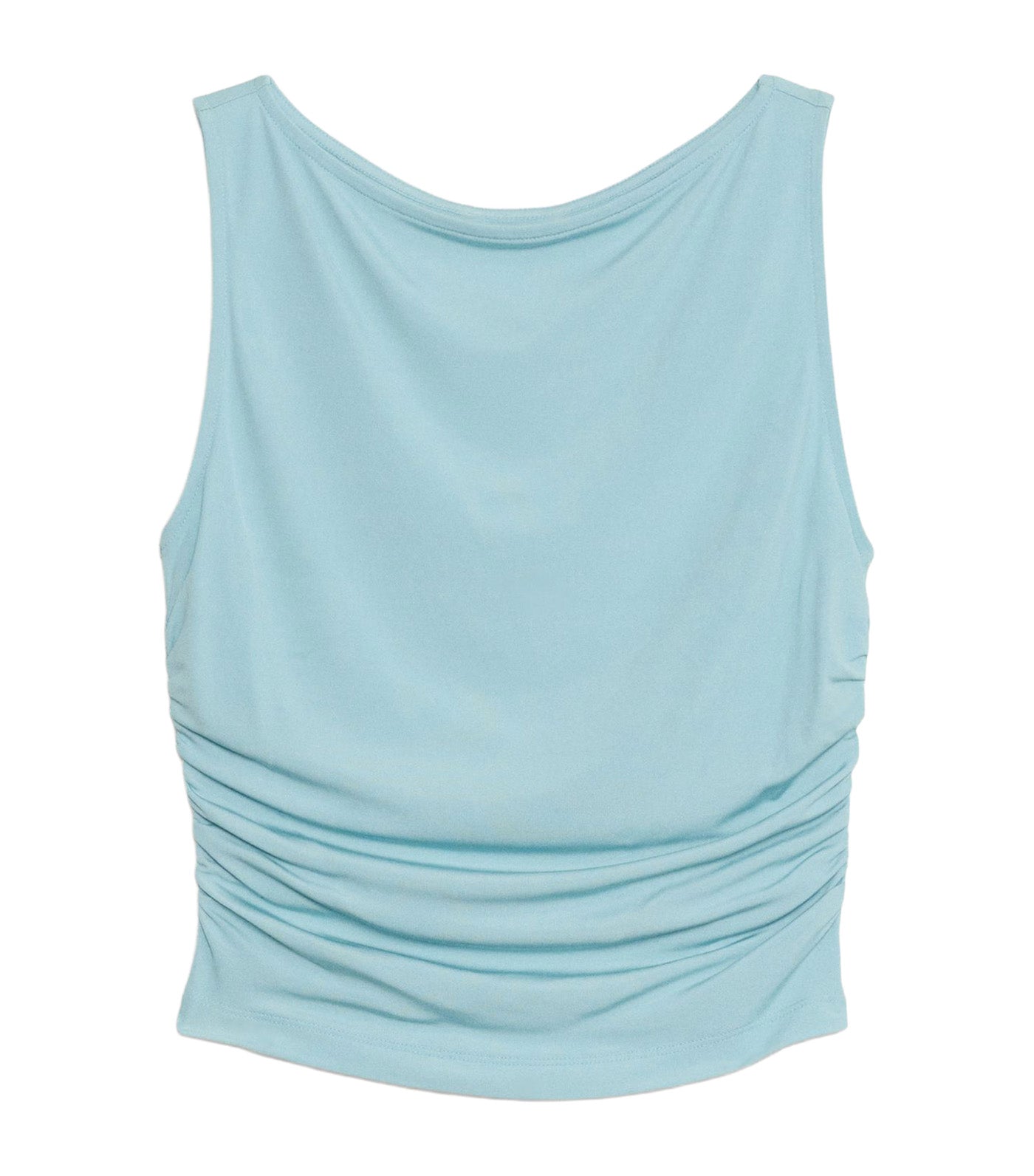 Crepe Ruched Cropped Tank
