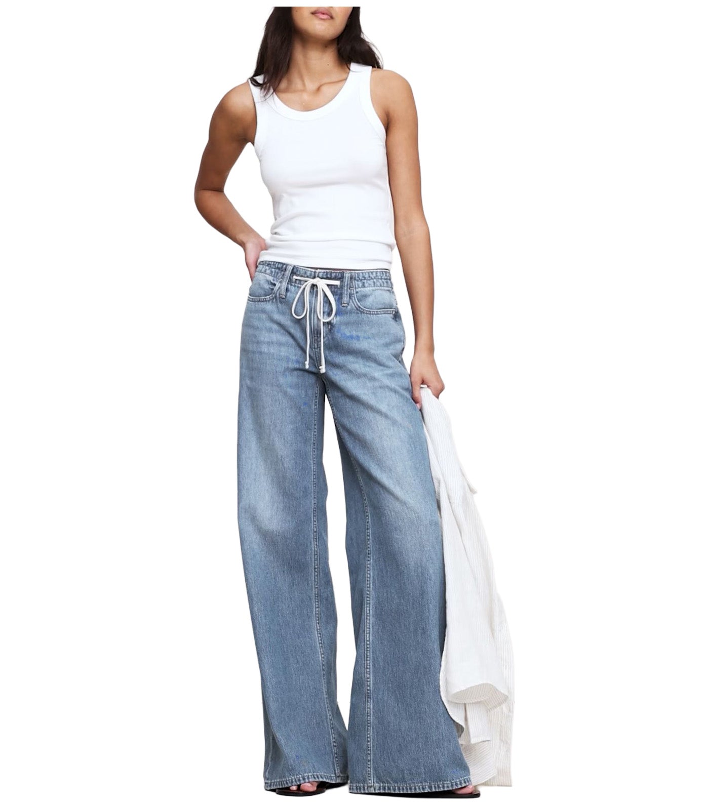 Loose Drawstring Jean Blue