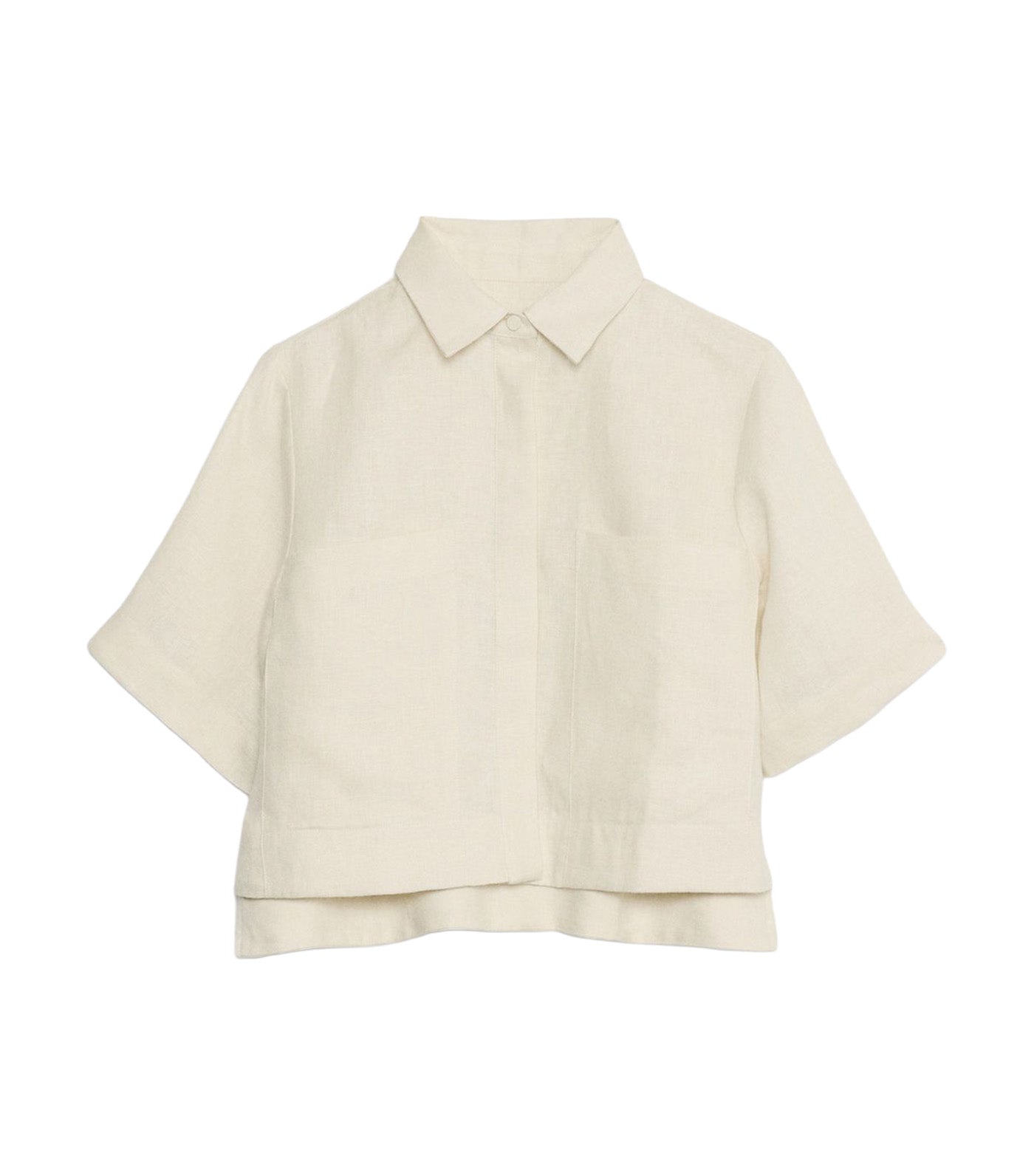 Boxy Linen Cropped Shirt