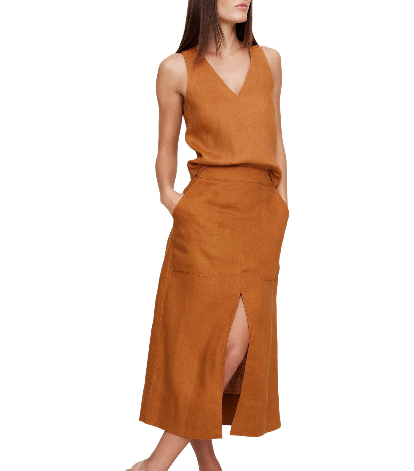 Linen Midi Skirt