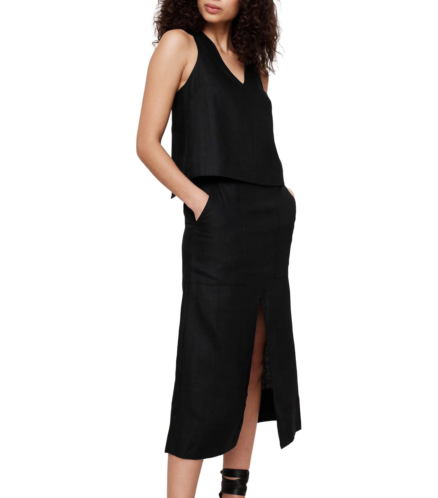 Linen Midi Skirt