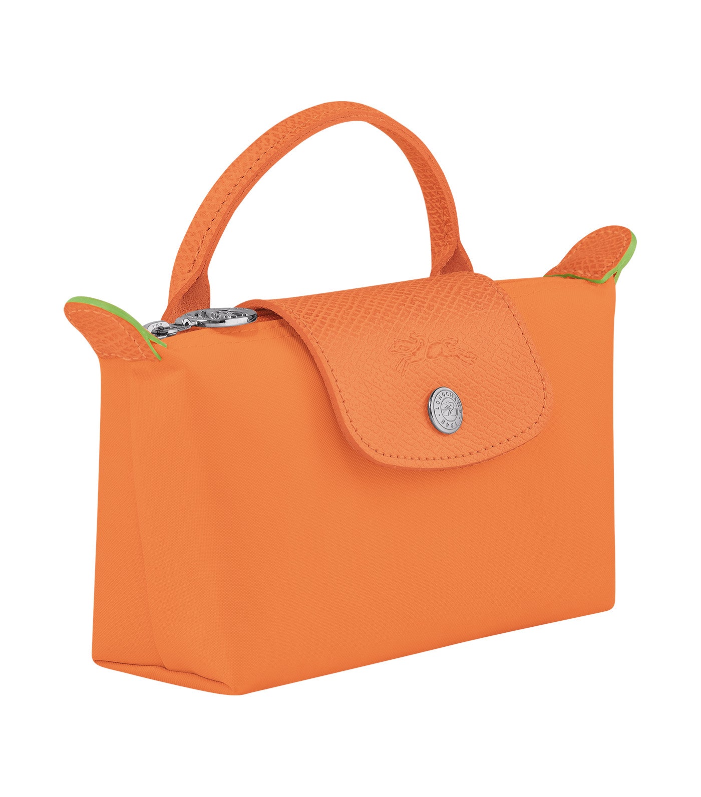 Le Pliage Green Pouch with Handle Orange