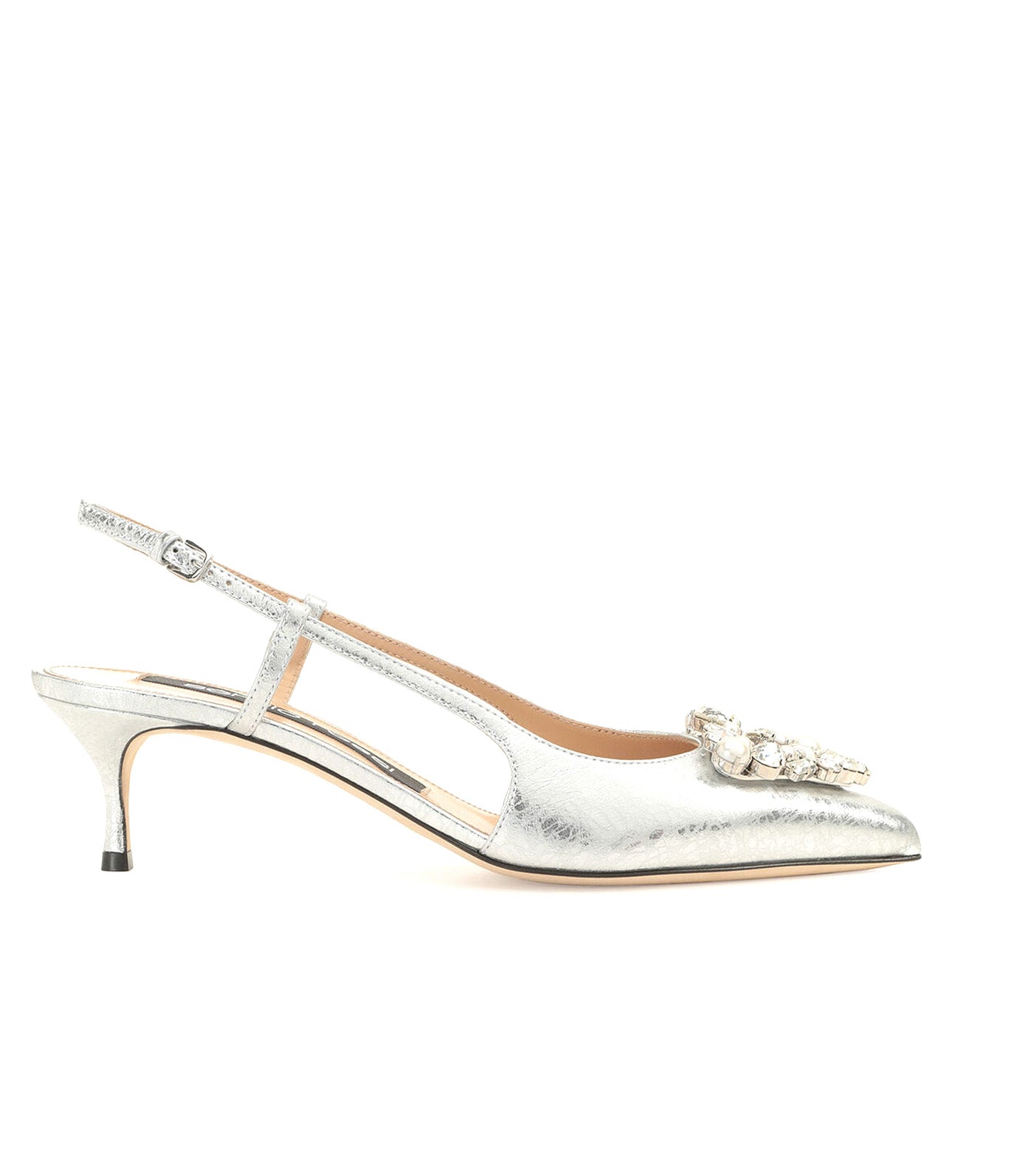 SR Godiva Precious Slingbacks Silver