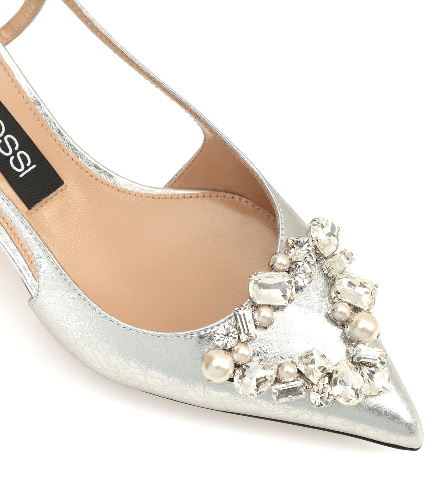 SR Godiva Precious Slingbacks Silver