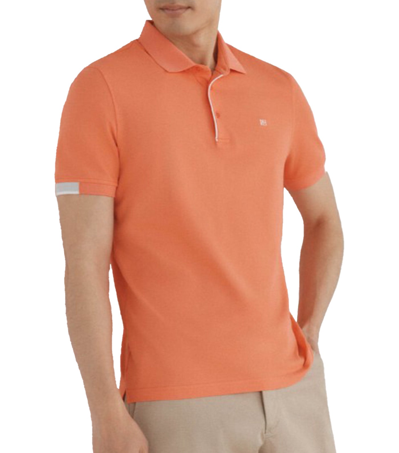 Pedro del Hierro Contrast Cuff Polo Shirt Red