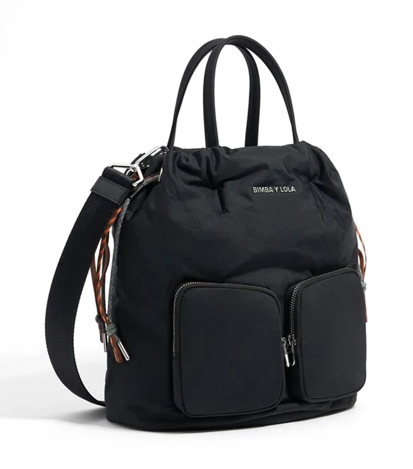 Medium Nylon Multi-Pocket Bag Black