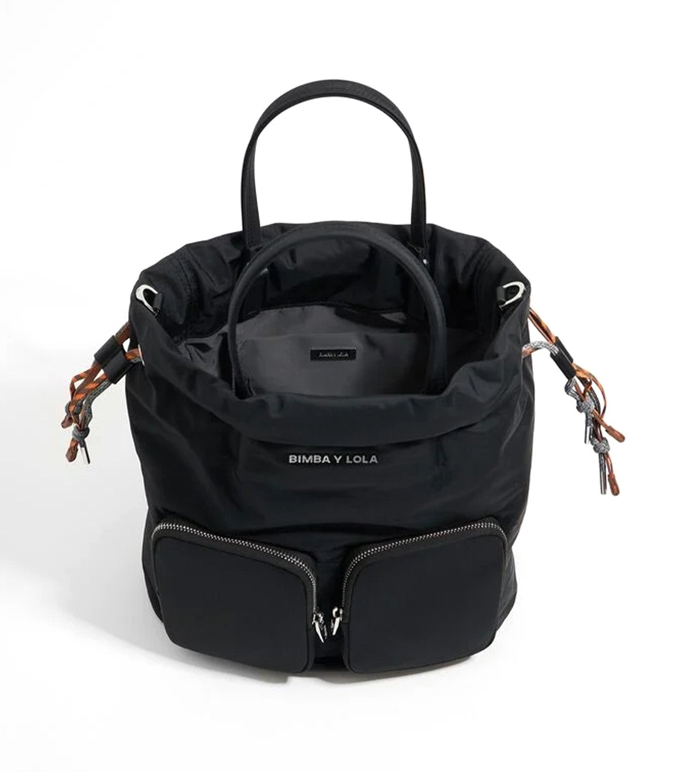 Medium Nylon Multi-Pocket Bag Black