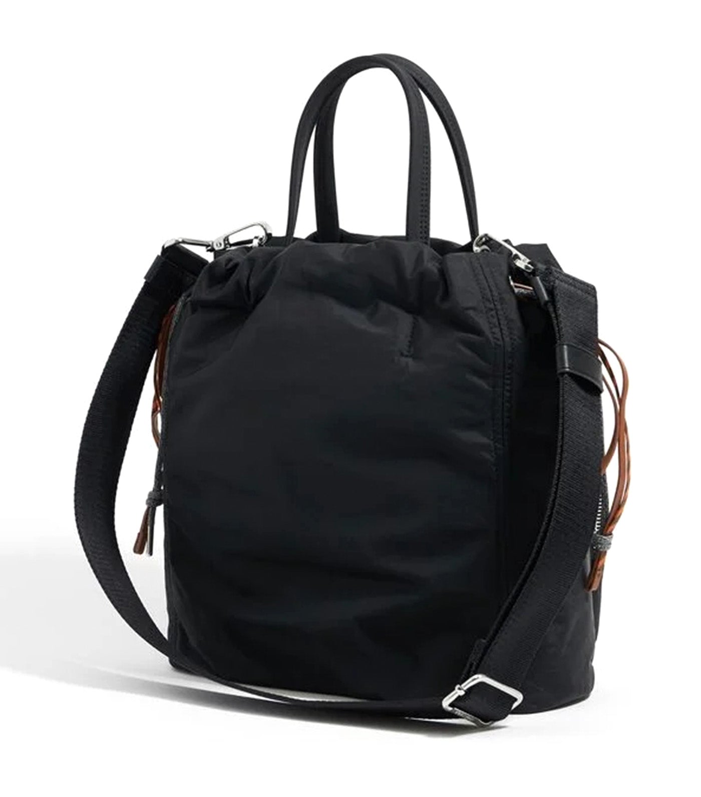 Medium Nylon Multi-Pocket Bag Black