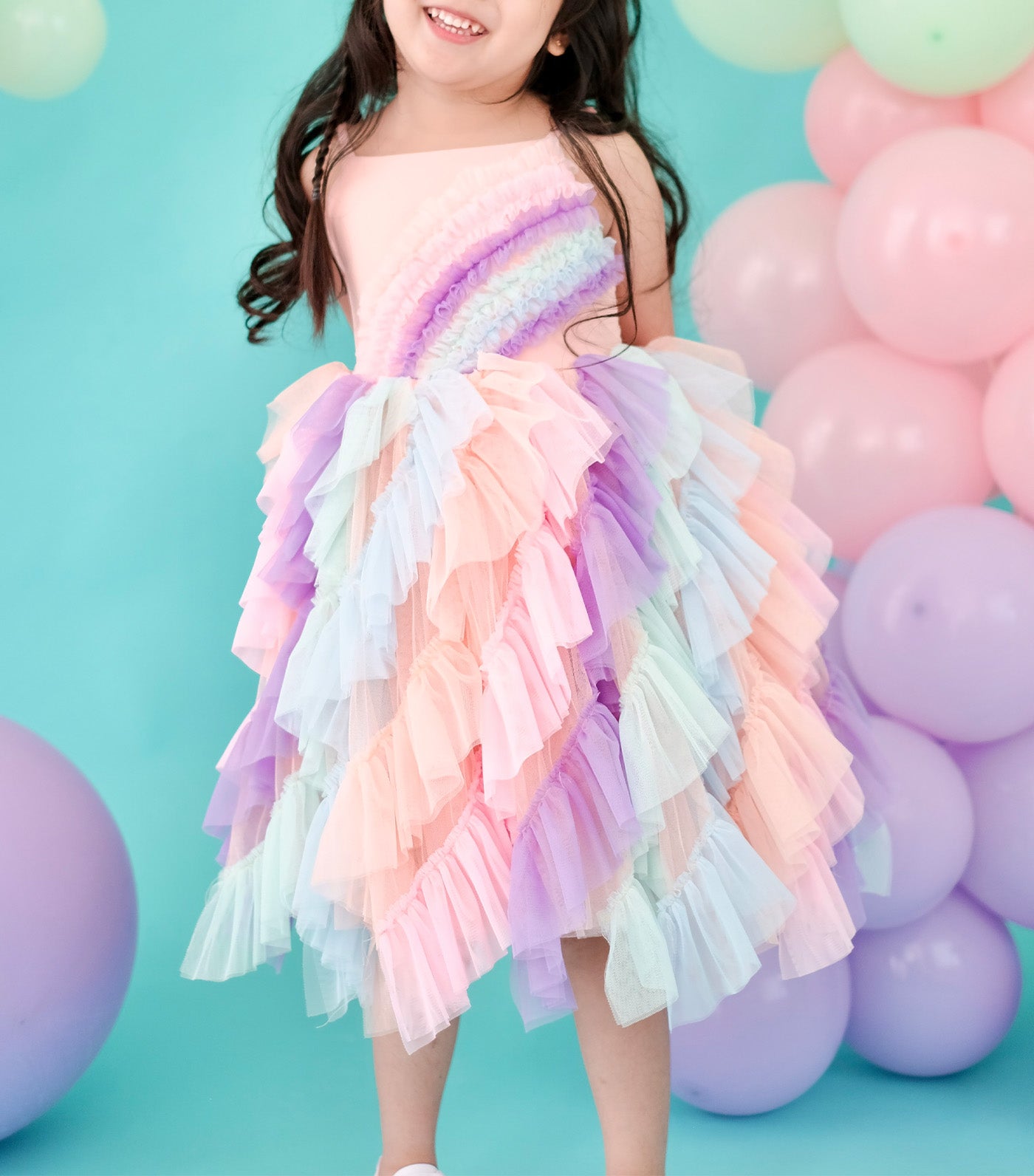 Lyra Tutu Dress Rainbow Cotton Candy