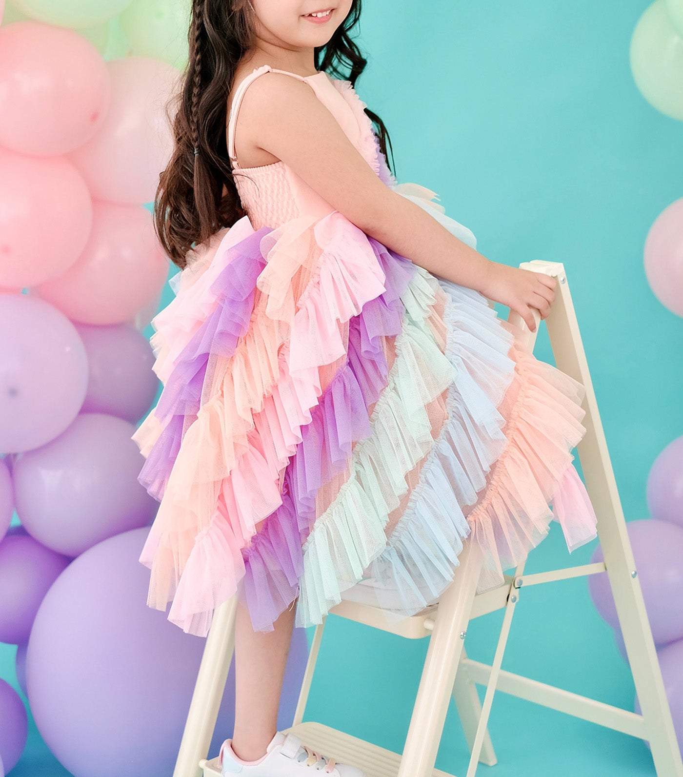 Lyra Tutu Dress Rainbow Cotton Candy