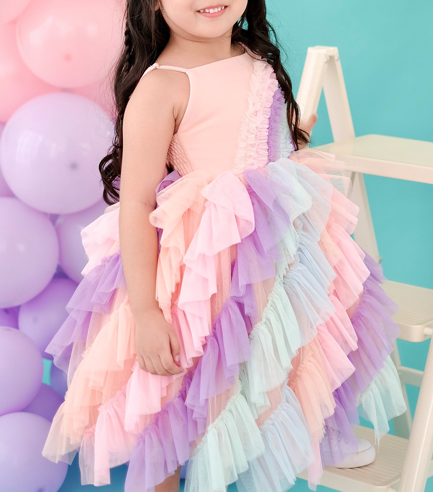 Lyra Tutu Dress Rainbow Cotton Candy