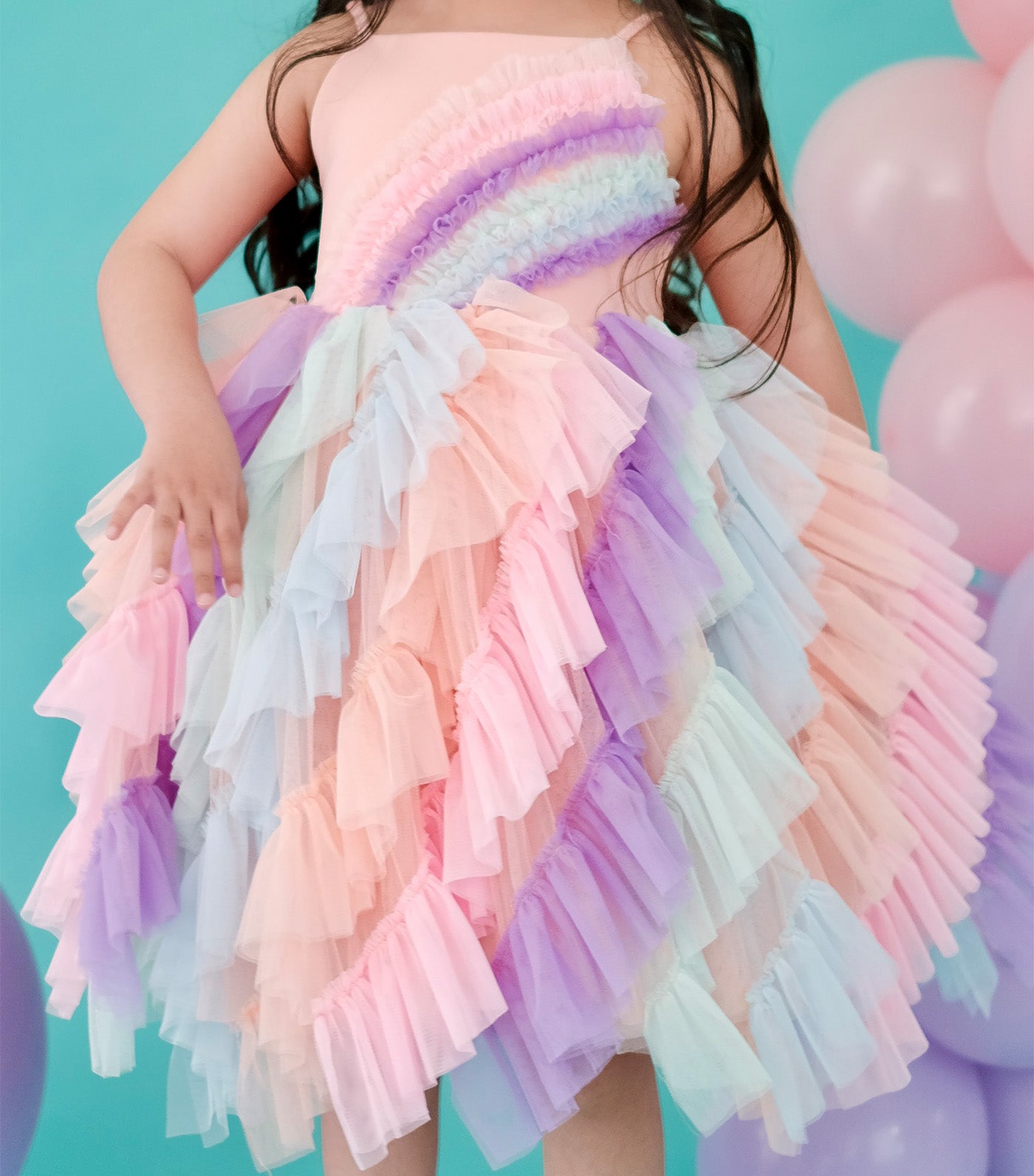 Lyra Tutu Dress Rainbow Cotton Candy