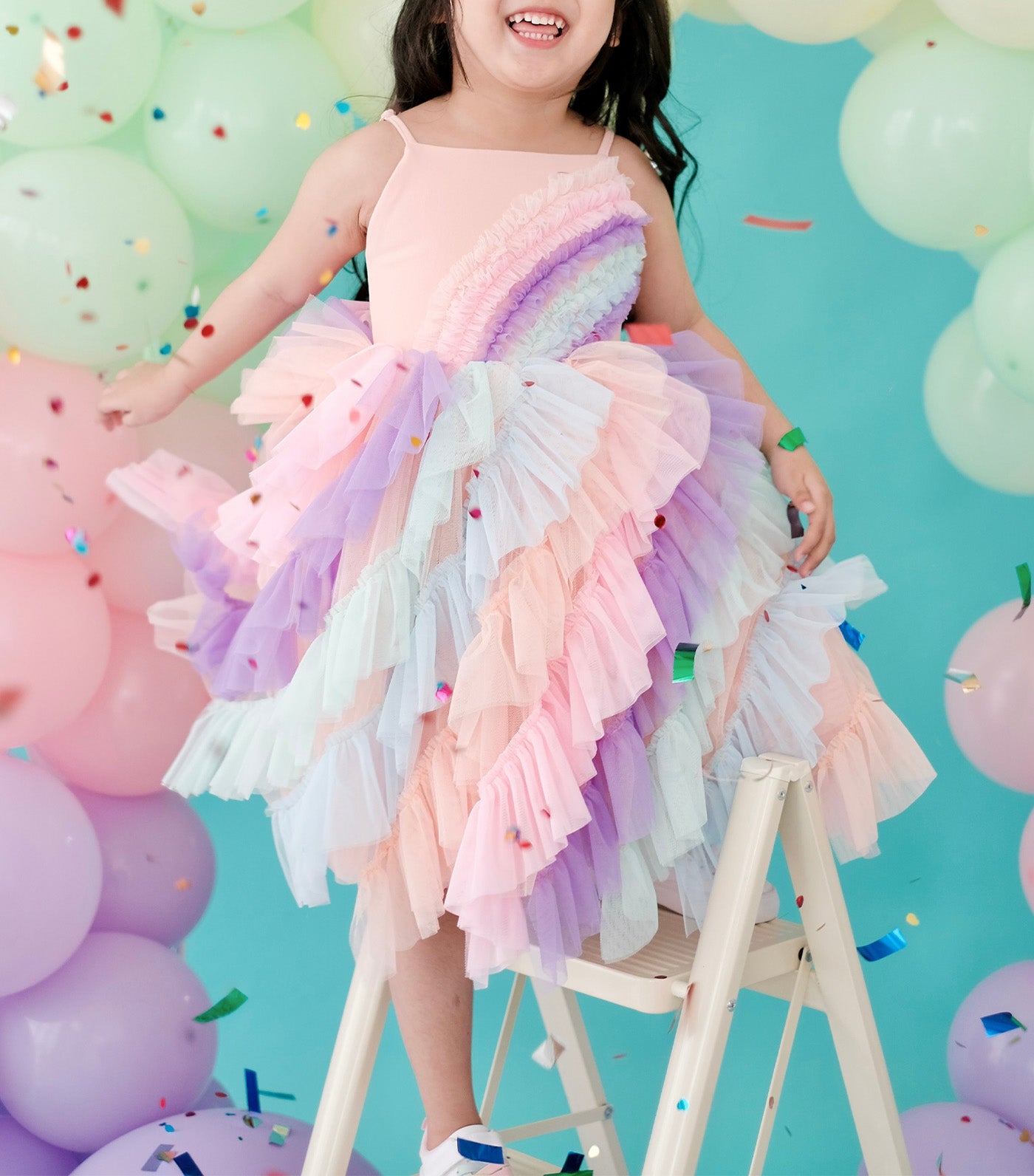 Lyra Tutu Dress Rainbow Cotton Candy