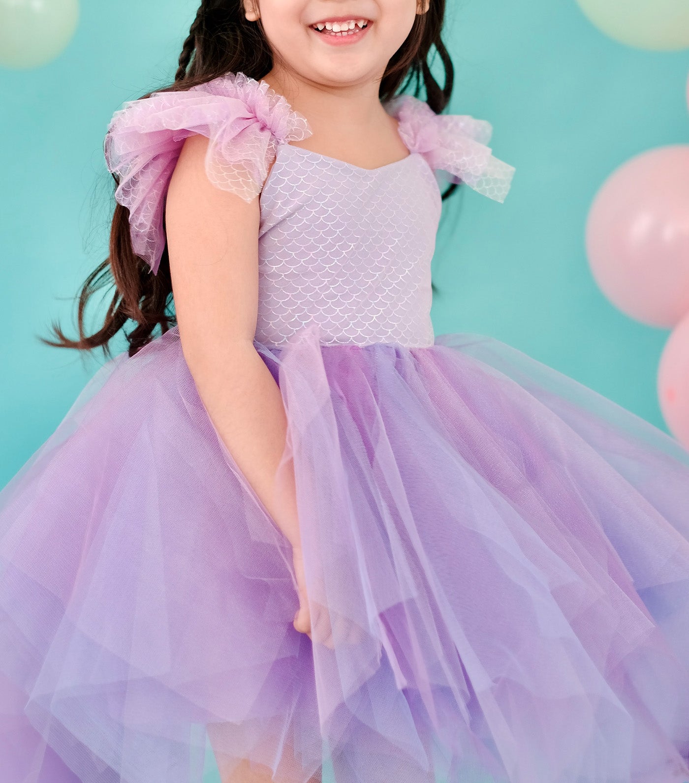 Keira Mermaid Tutu Dress Set with Headband Purple