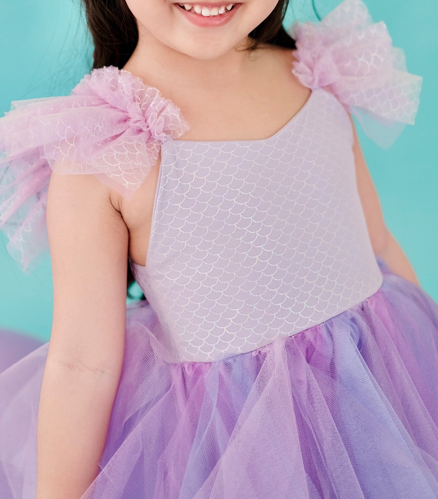 Keira Mermaid Tutu Dress Set with Headband Purple