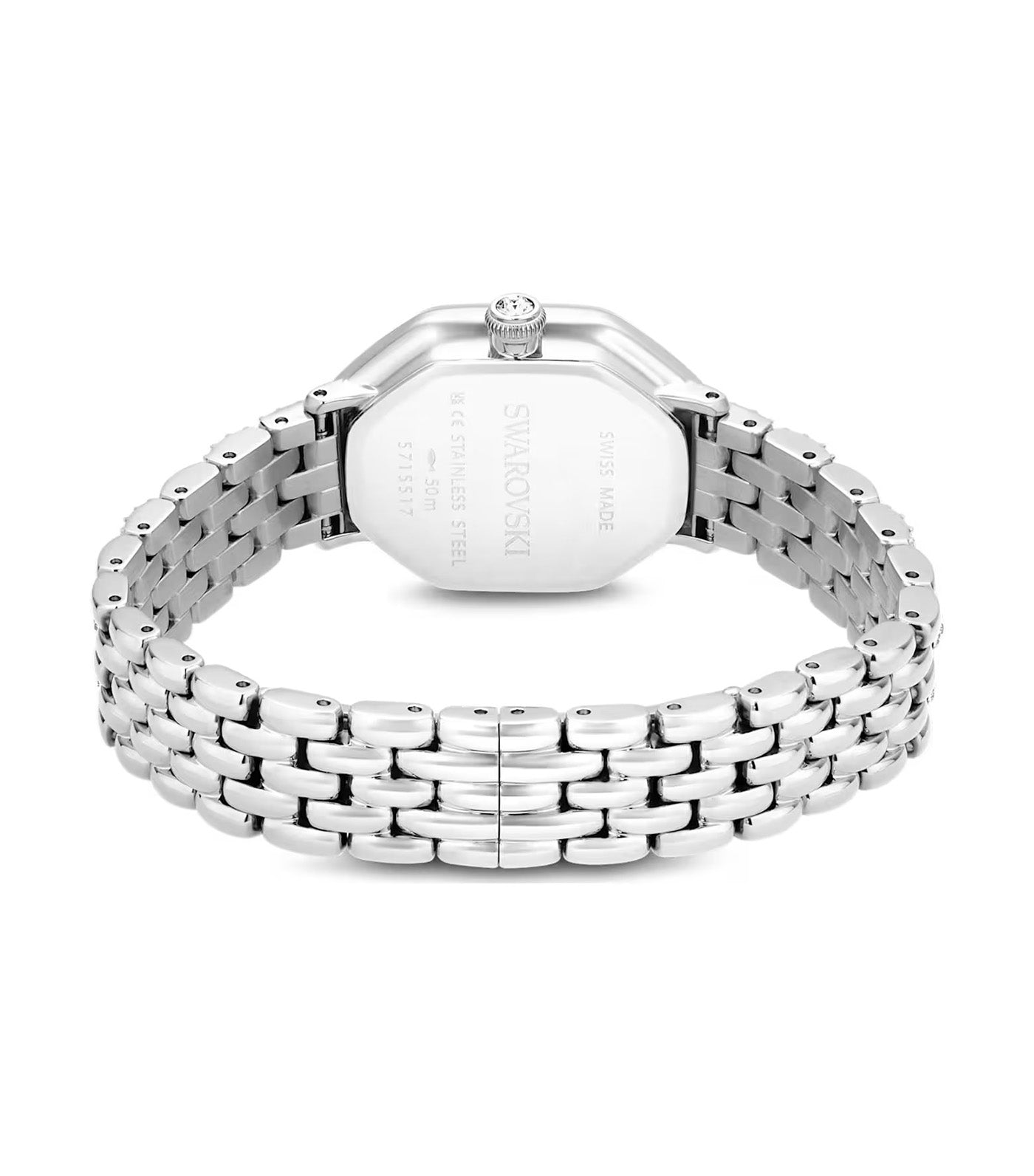 Dextera Octagon Watch Swiss Made, Metal Bracelet, Stainless Steel Silver