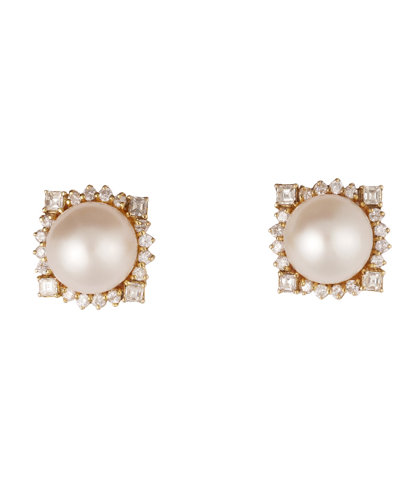 South Sea Pearl Ring and Earrings Set Yellow Gold
