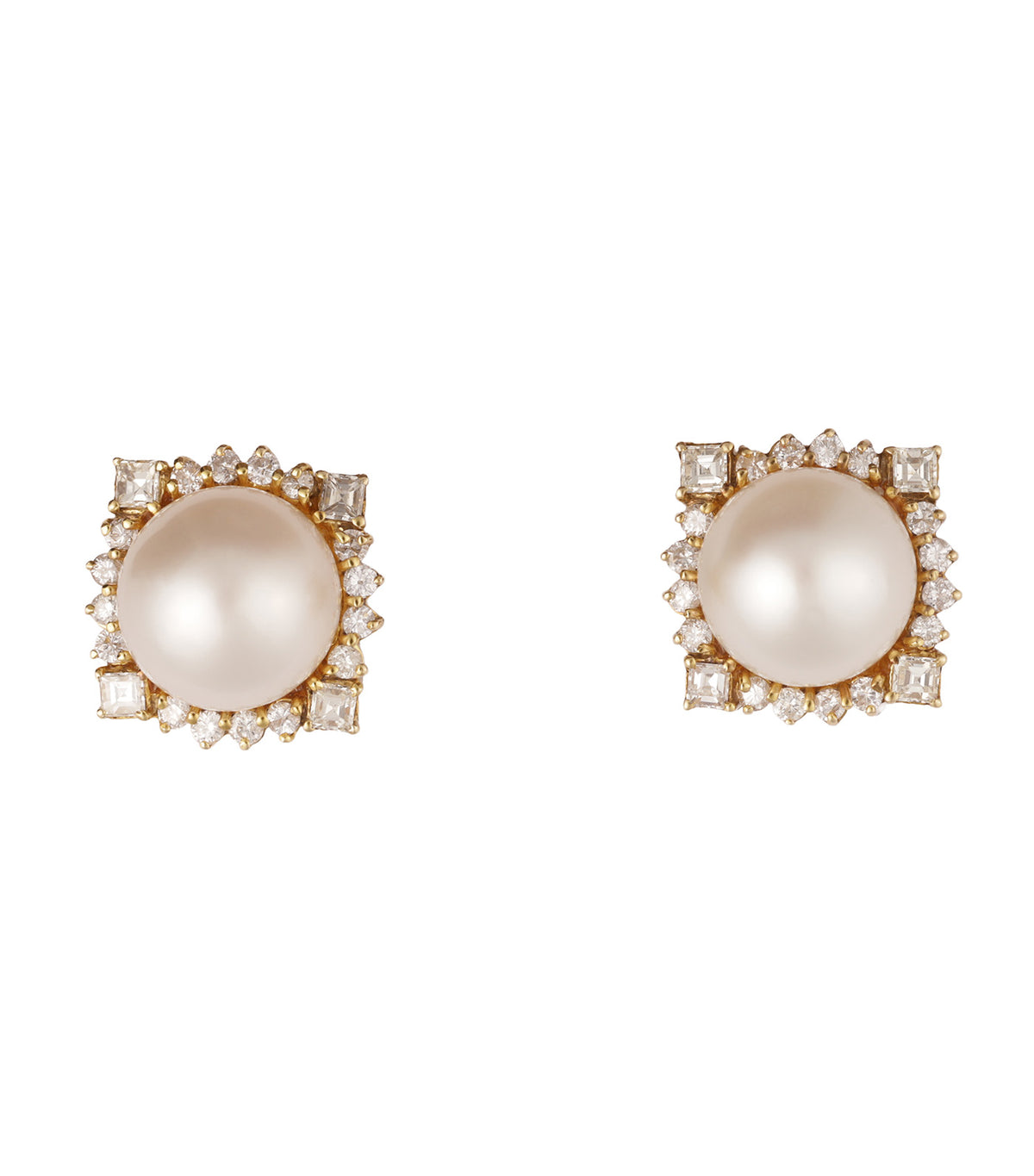 South Sea Pearl Ring and Earrings Set Yellow Gold