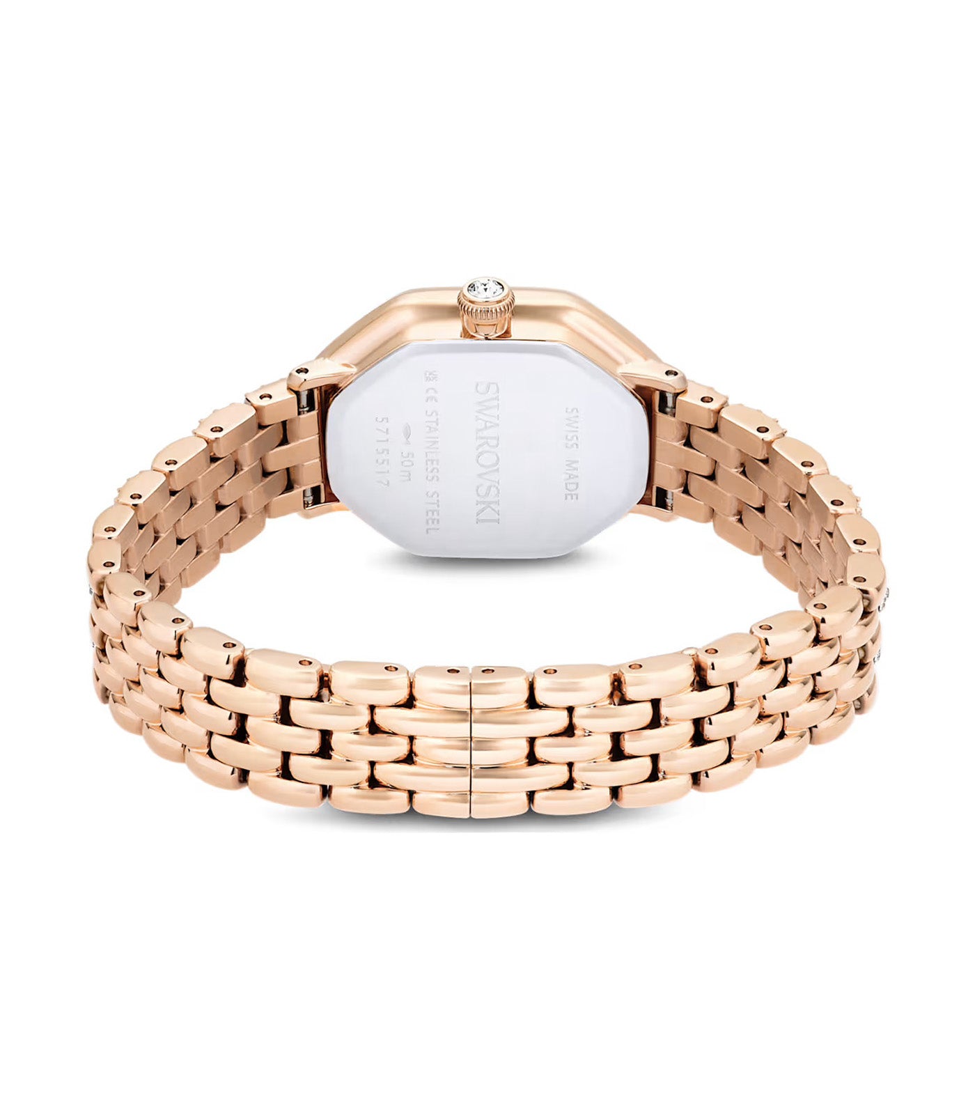 Dextera Octagon Watch Swiss Made, Metal Bracelet, Rose Gold-Tone Finish Gold