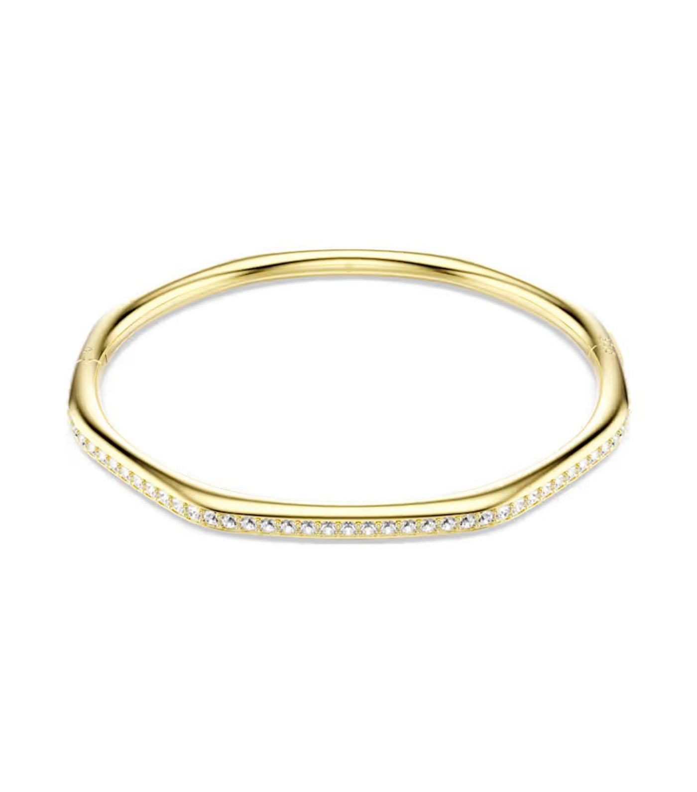 Dextera Bangle Octagon Shape, Round Cut, White, Gold-Tone Plated