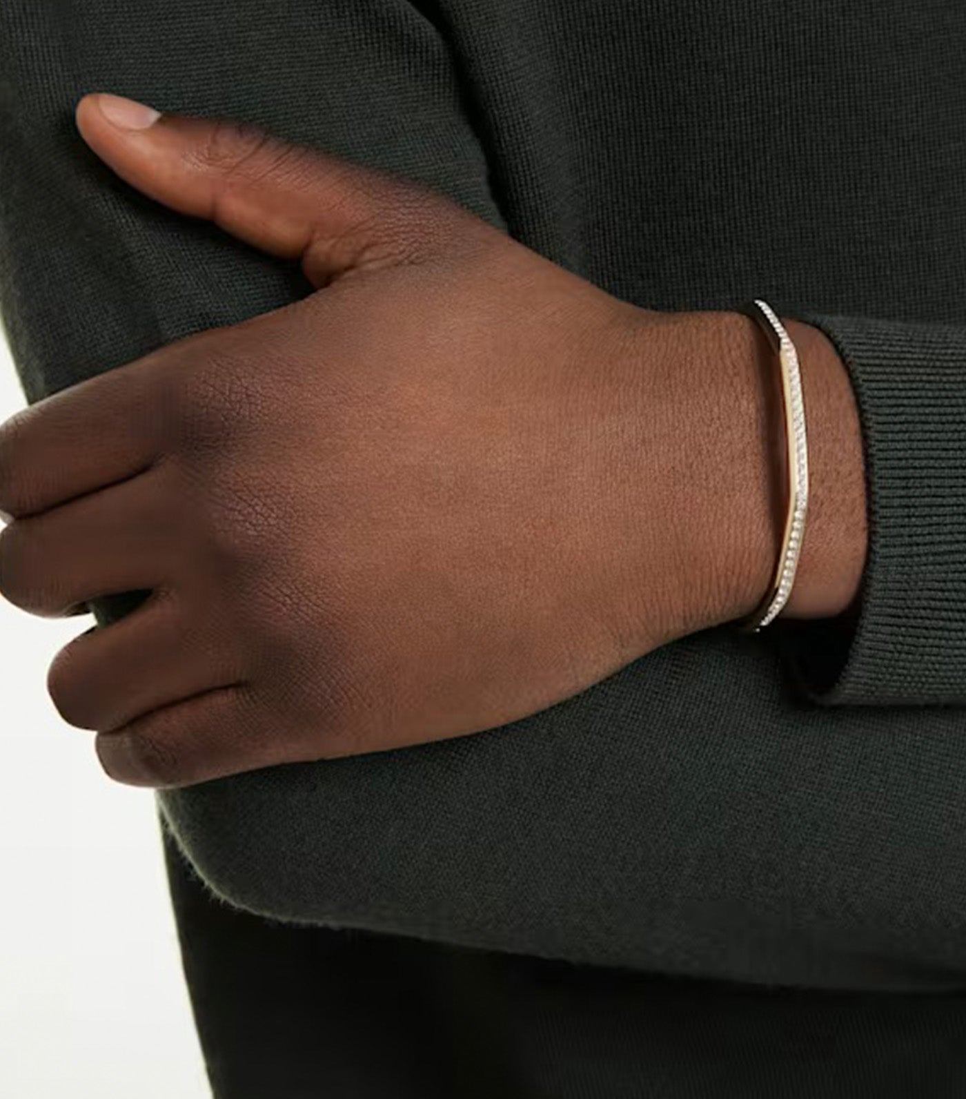 Dextera Bangle Octagon Shape, Round Cut, White, Gold-Tone Plated