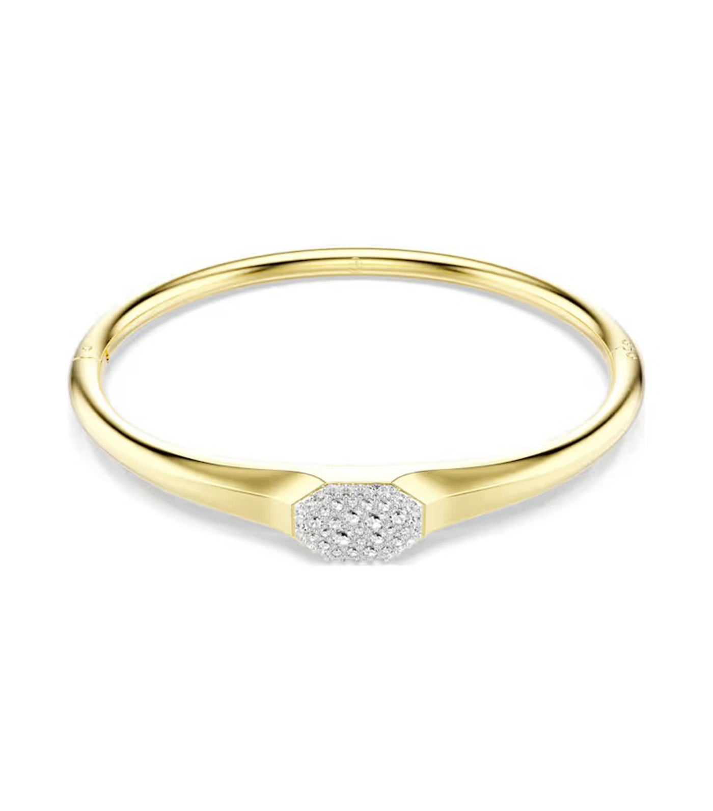 Dextera Bangle Round Cut, White, Gold-Tone Plated
