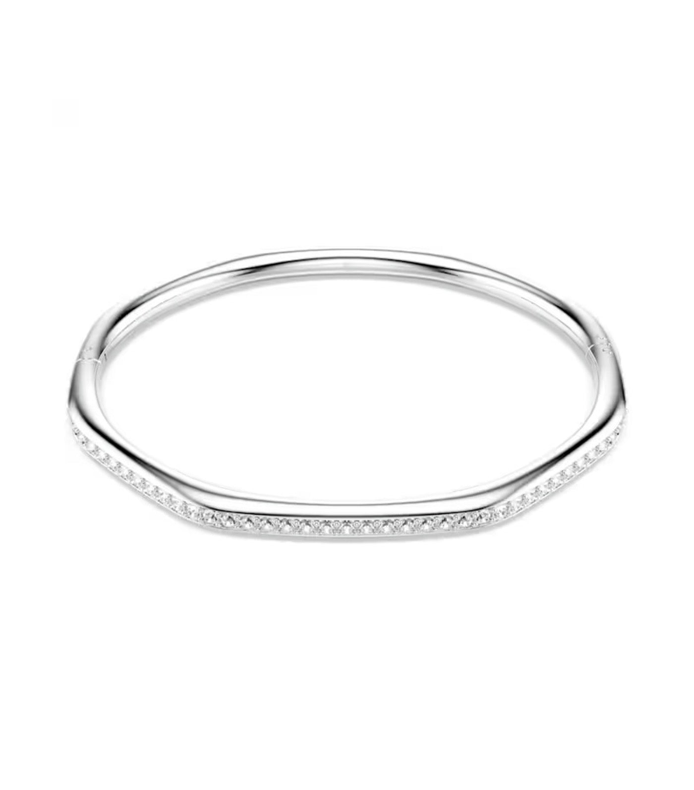 Dextera Bangle Octagon Shape, Round Cut, White, Rhodium Plated