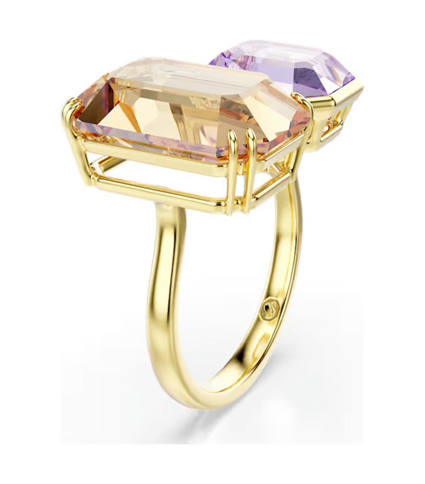 Millenia Open Ring Octagon Cut, Multicolored, Gold-Tone Plated