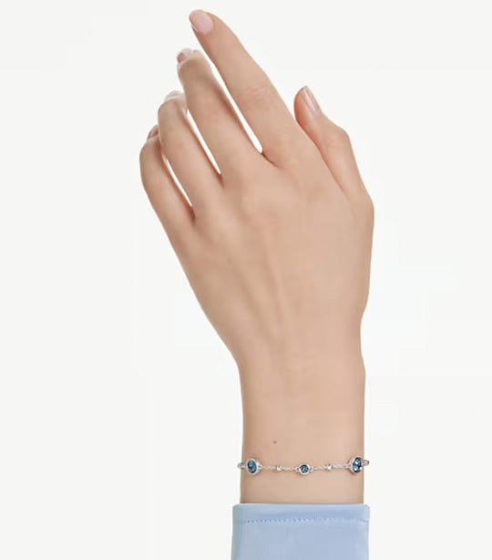 Imber Bracelet Round Cut, Blue, Rhodium Plated