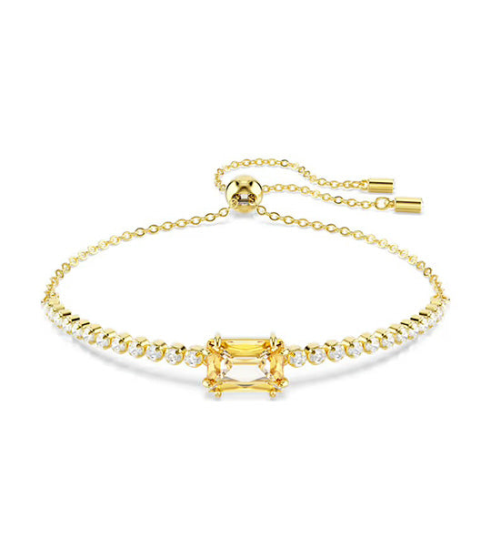 Matrix Tennis Bracelet Mixed Cuts, Caramel, Gold-Tone Plated