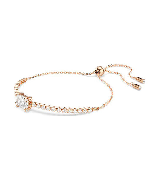 Matrix Bracelet Mixed Cuts, White, Rose Gold-Tone Plated