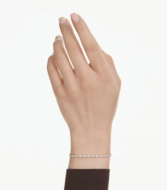 Matrix Bracelet Round Cut, White, Gold-Tone Plated