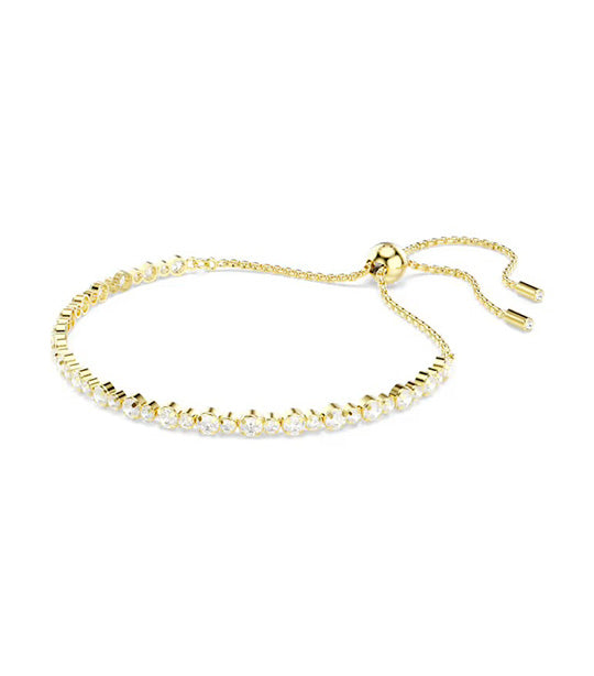Matrix Bracelet Round Cut, White, Gold-Tone Plated