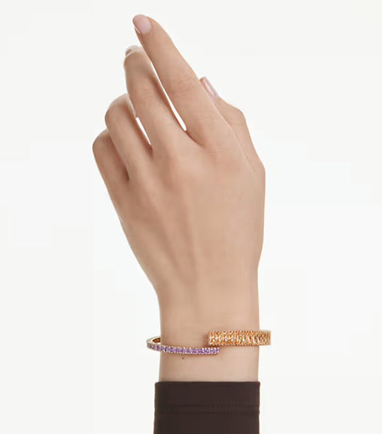 Matrix Bangle Mixed Cuts, Multicolored, Gold-Tone Plated