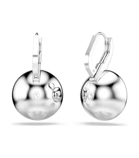 Millenia Drop Earrings Round Cut, White, Rhodium Plated