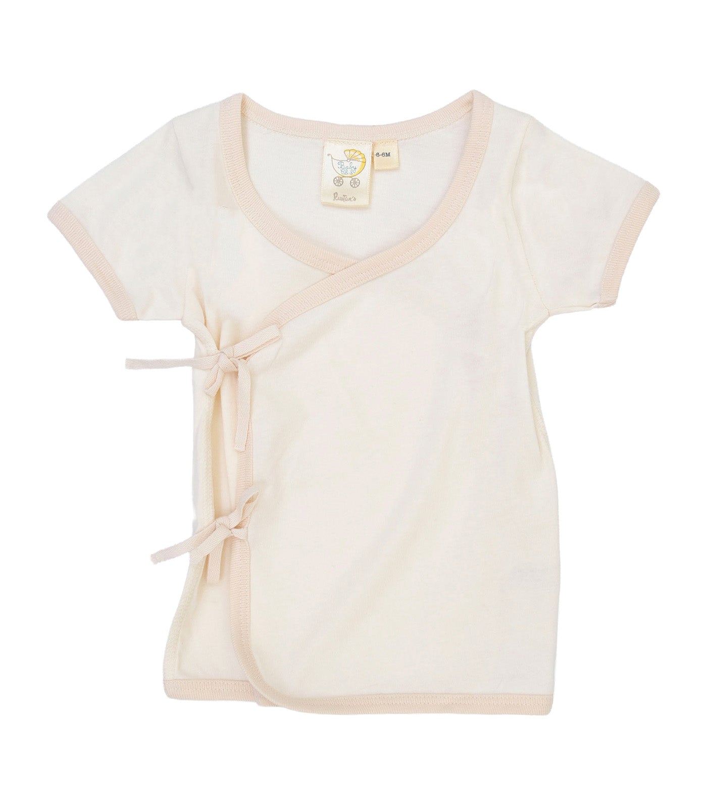 2pcs Shortsleeve Tie Side - Organic Layettes Beige