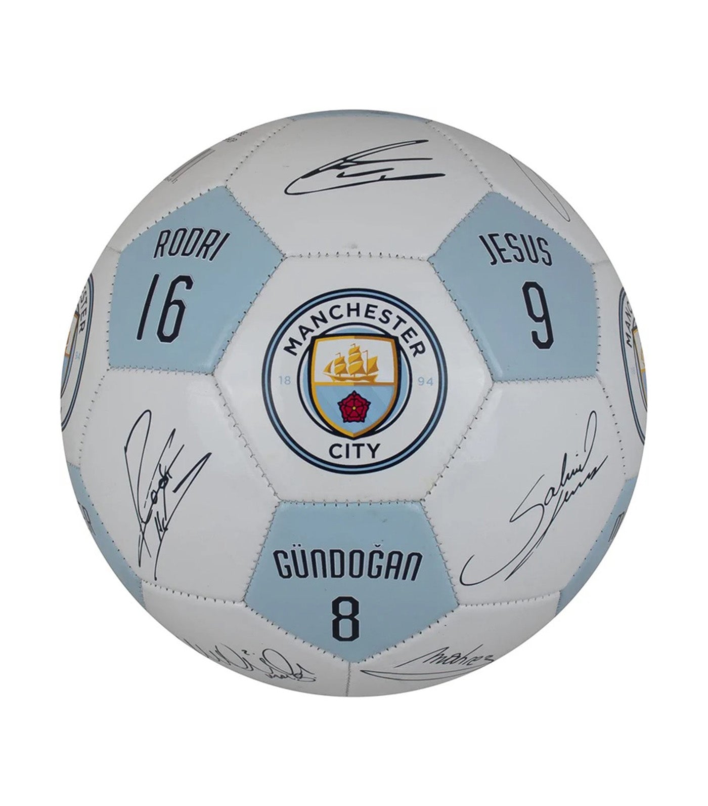 Manchester City FC Player Signatures Soccer Ball Size 5