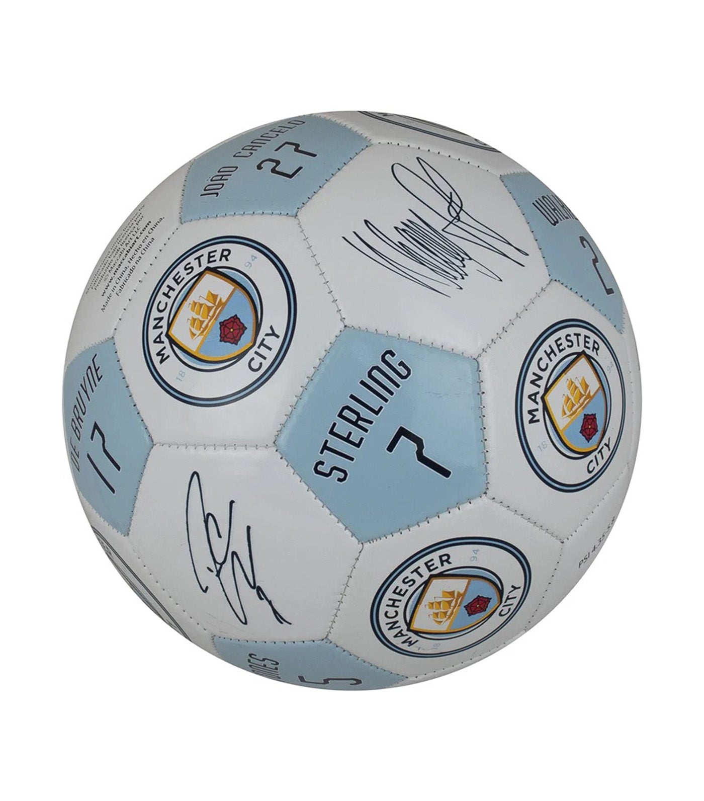 Manchester City FC Player Signatures Soccer Ball Size 5