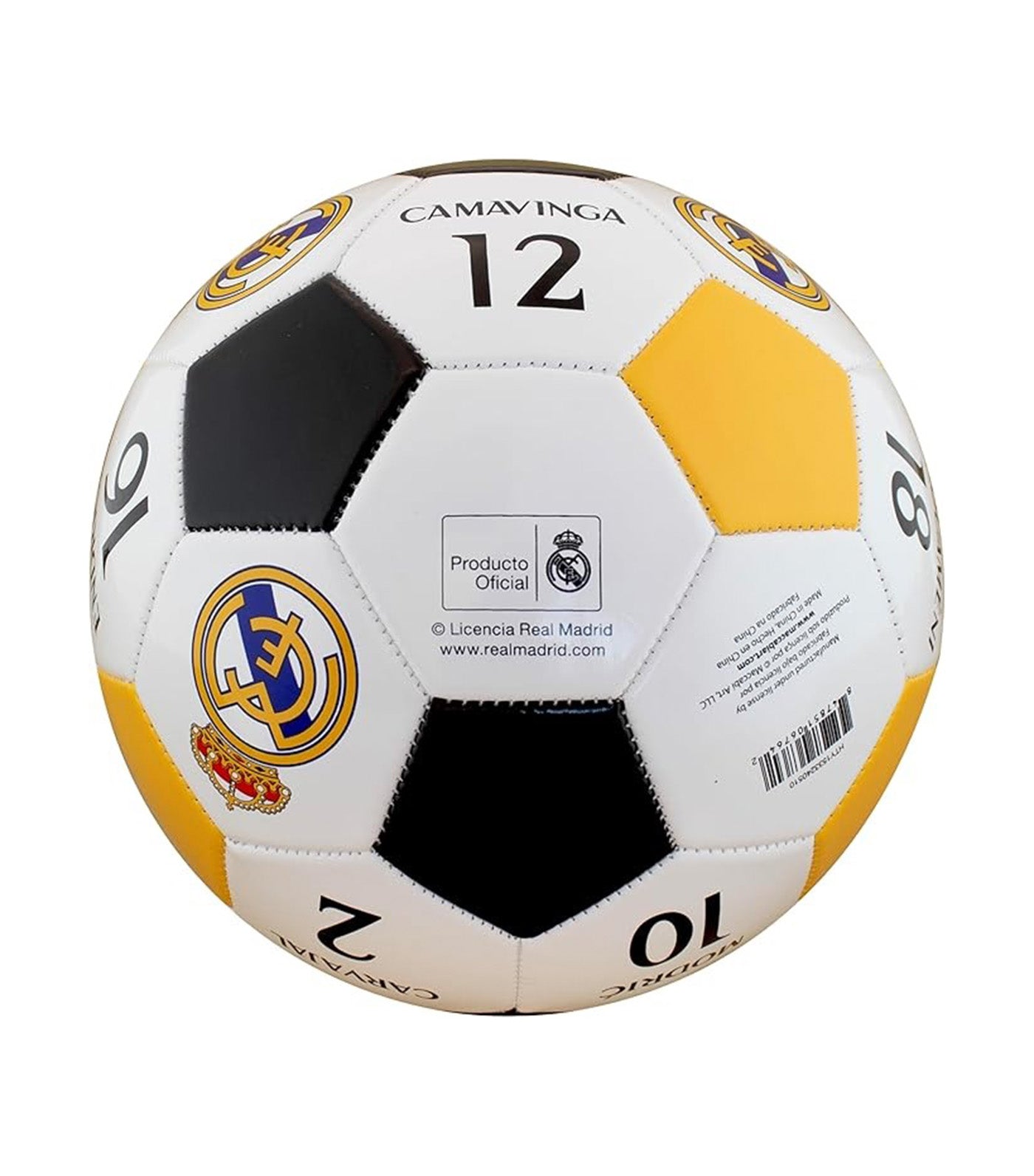 Real Madrid Players' Names and Numbers Soccer Ball Size 5