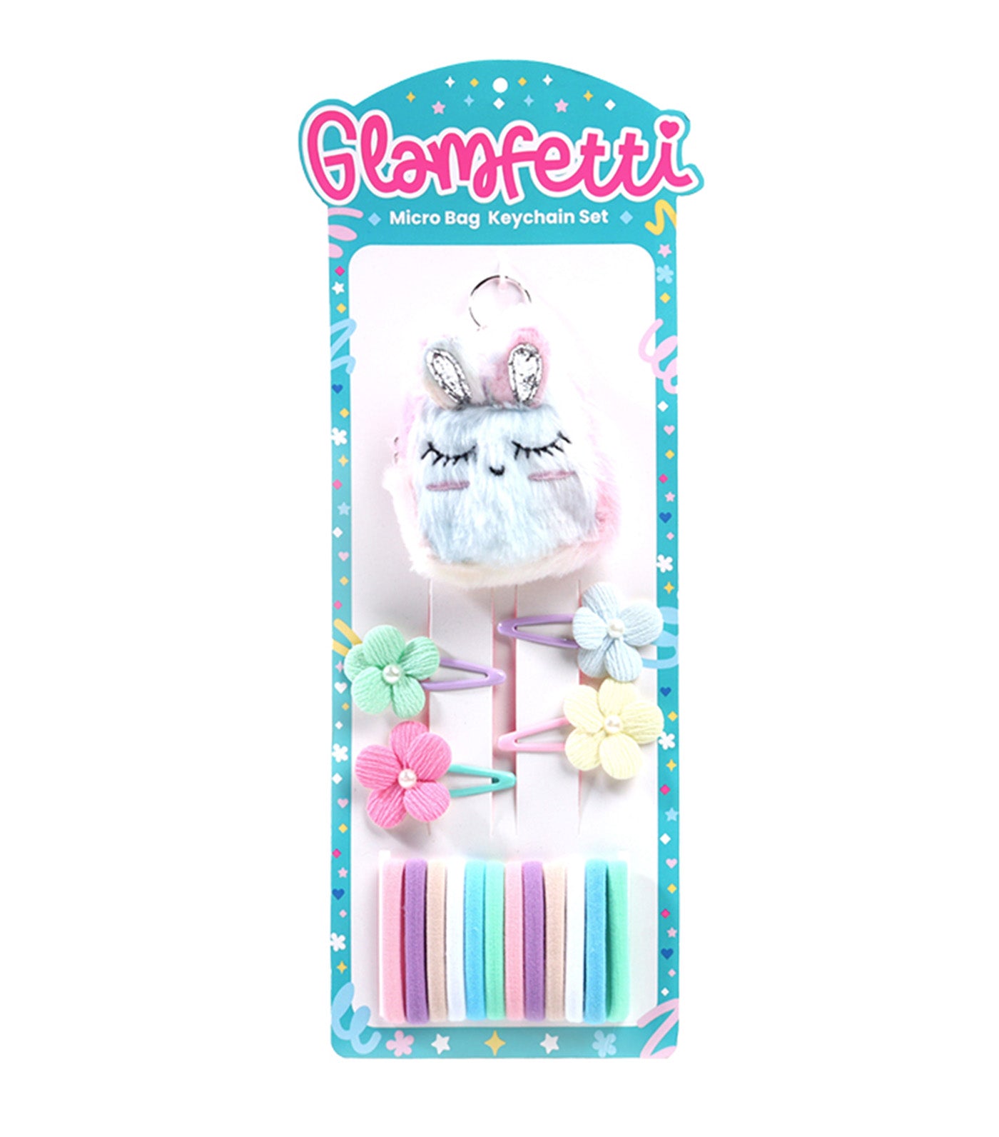 Microbag Keychain with Hair Accessories Set