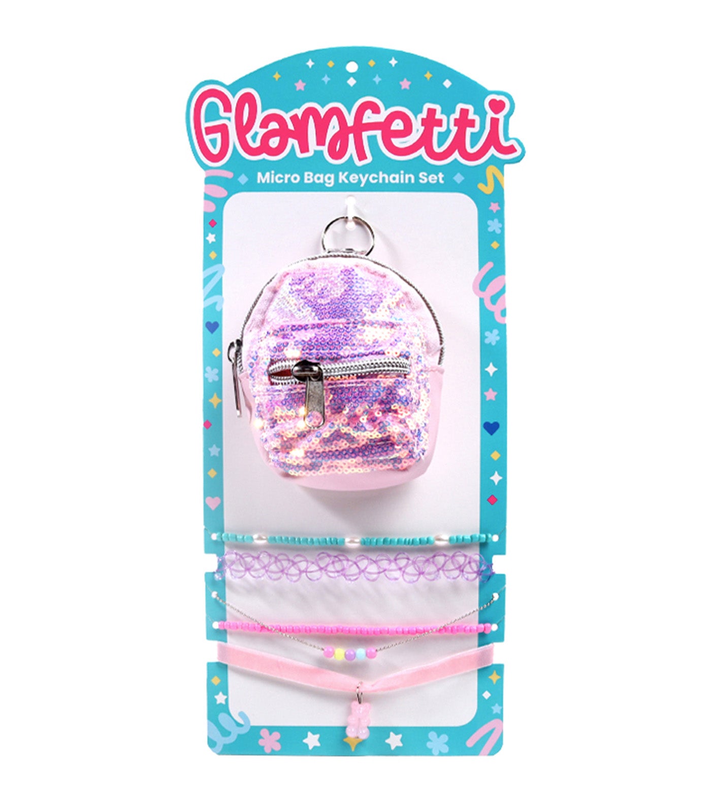 Microbag Keychain with Hair Accessories Set