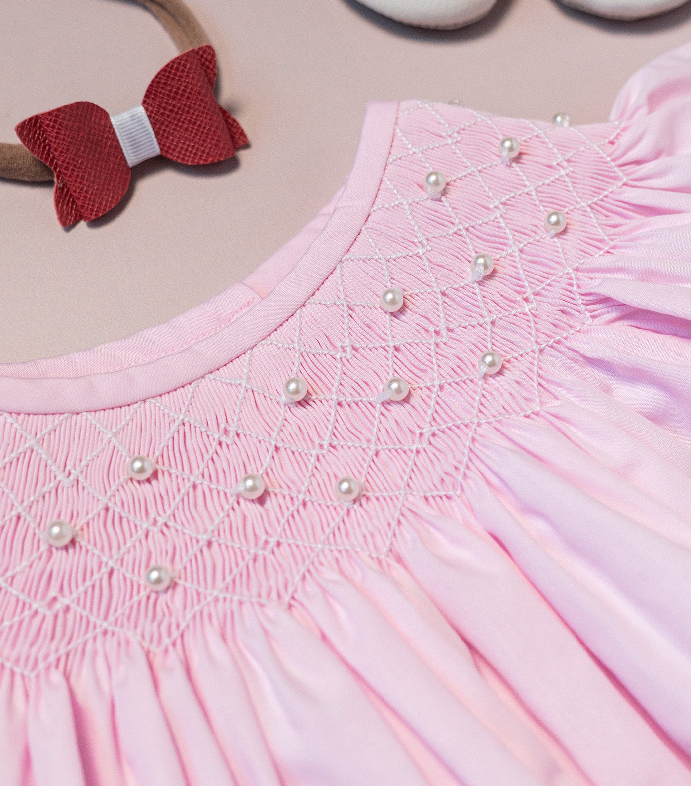 Smocktini Pearl Smocked Dress Pink