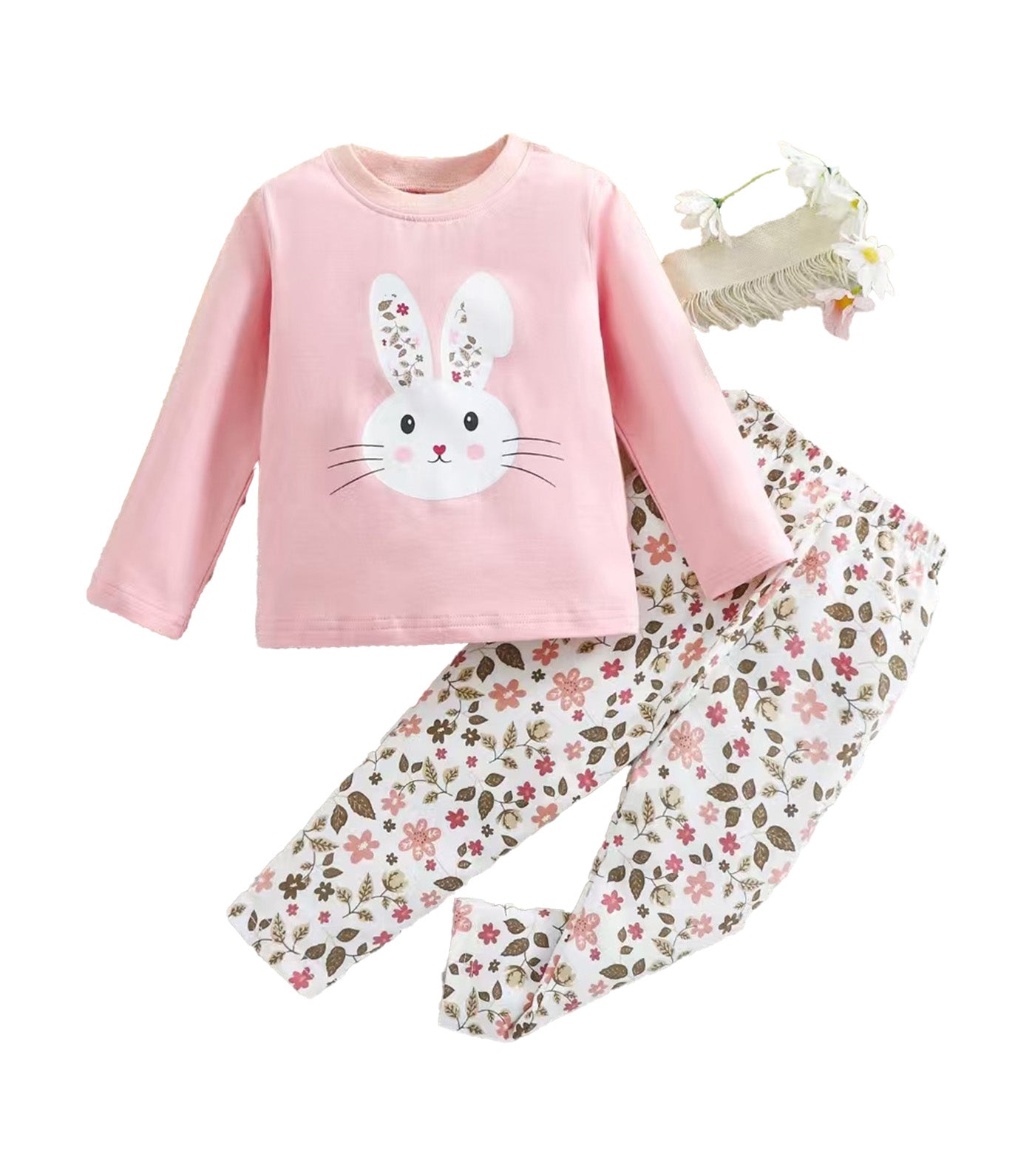 Sabrini Bunny Loungewear Long Sleeves with Pants Pink