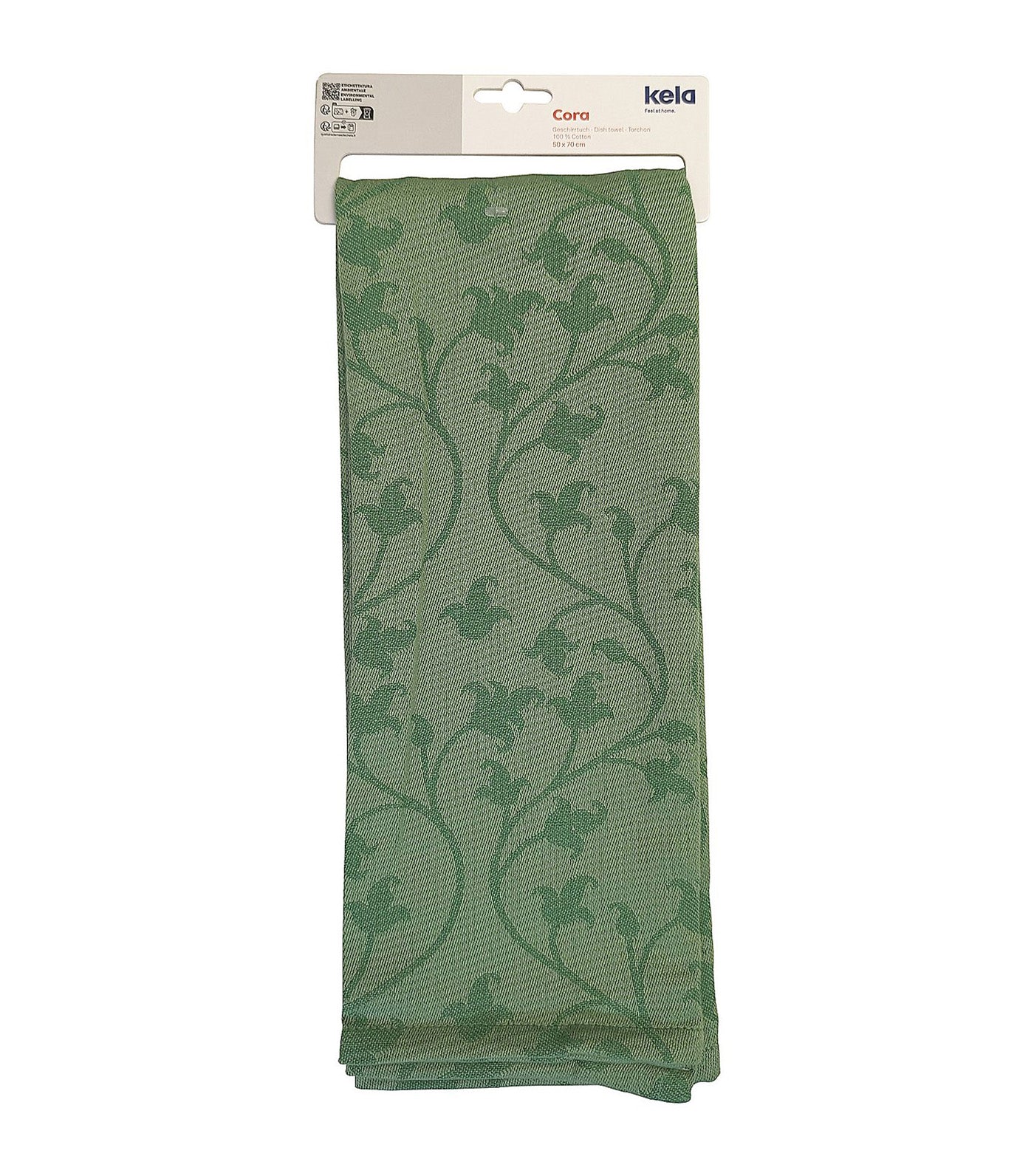 Dish Towel Cora Pattern Light Green/Green