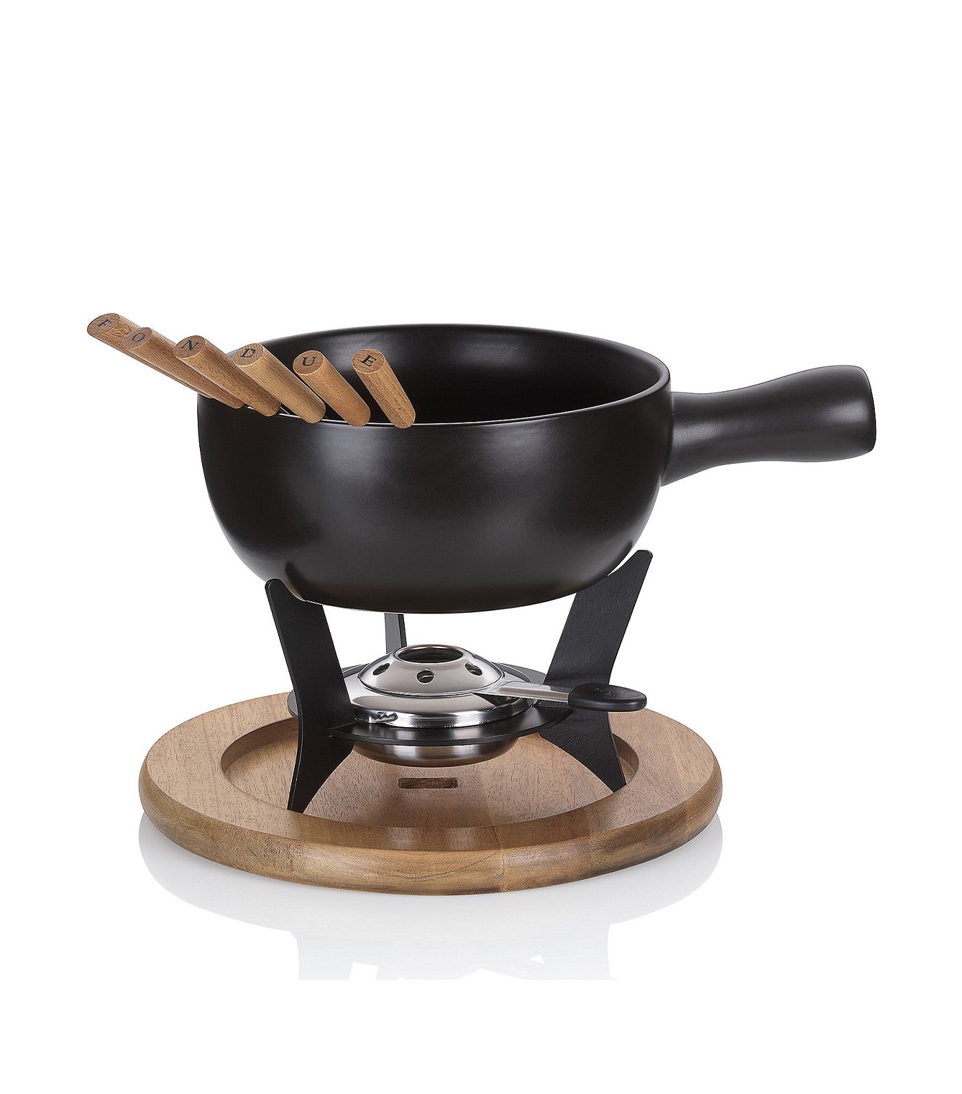 10pcs. Cheese Fondue-Set Black
