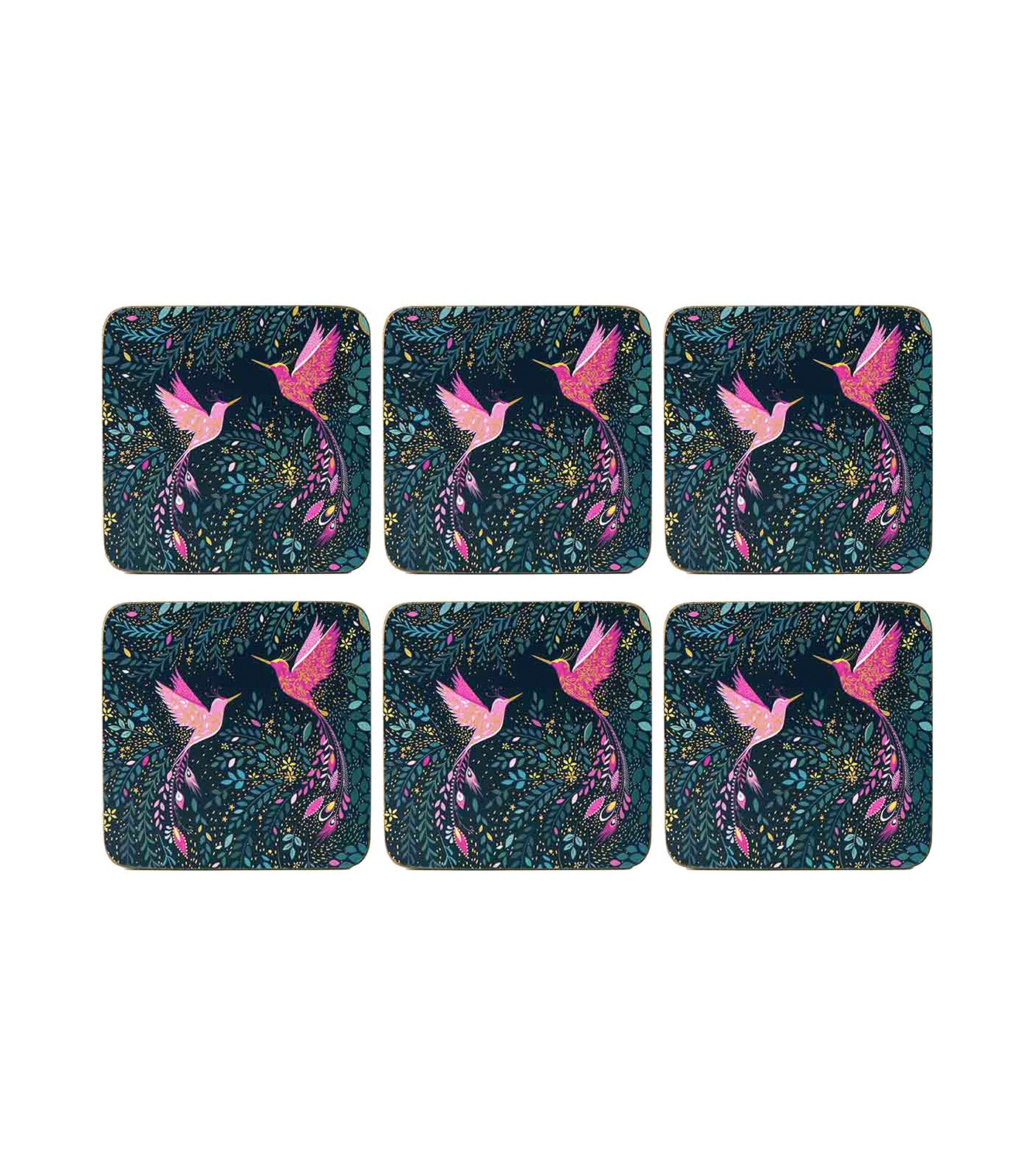 Sara Miller India Coasters Set of 4 Hummingbird Paradise